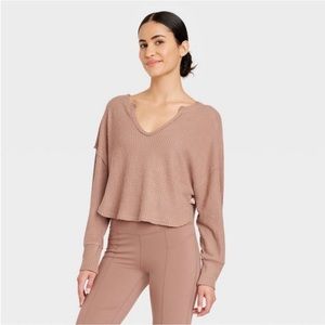NWT Joylab Women’s Waffle Long Sleeve in Light Brown S